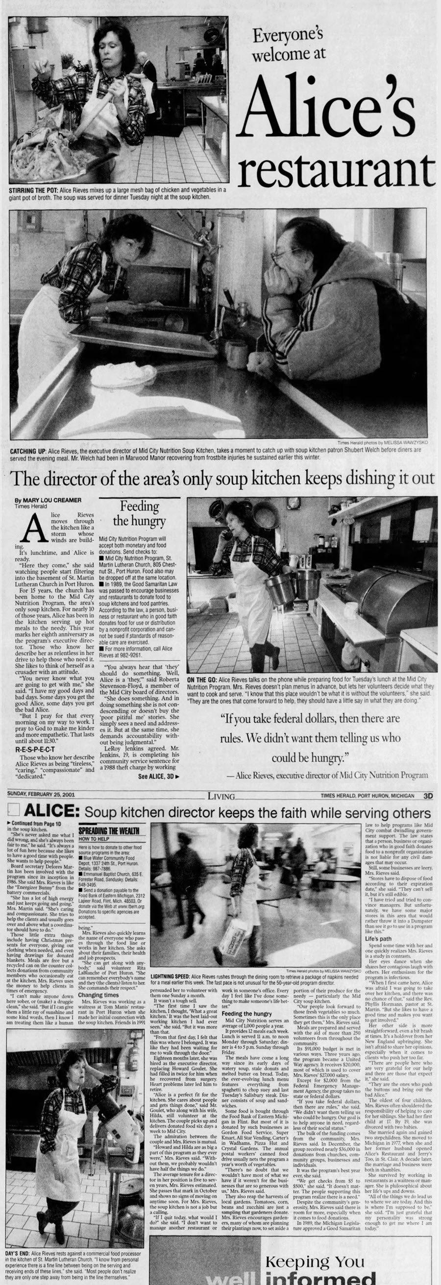 Alices Restaurant - Feb 2001 Profile Article (newer photo)